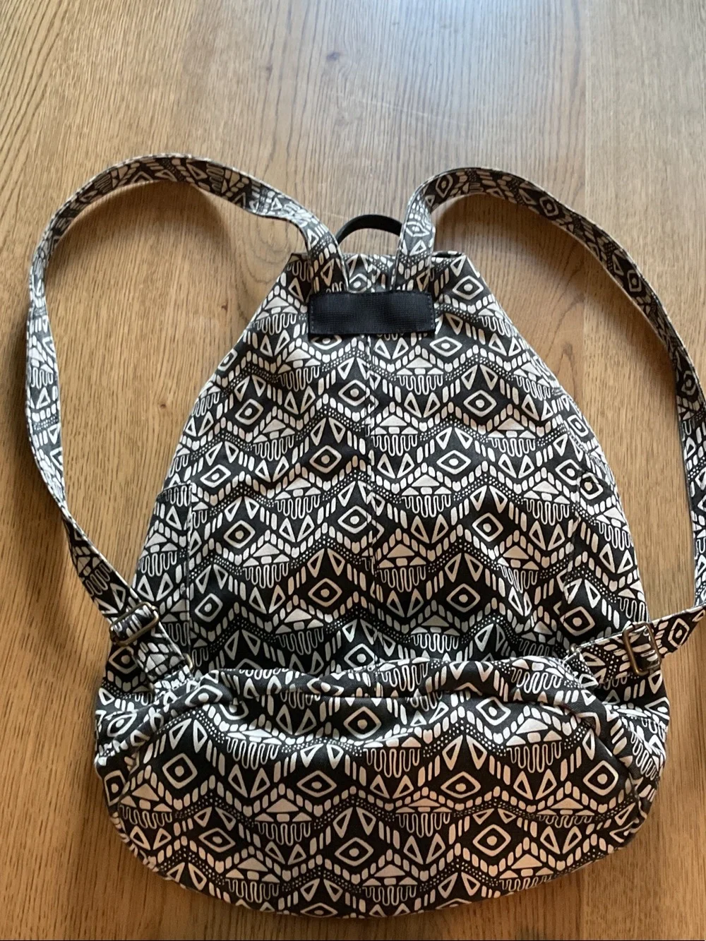Kavu Black & White Geometric Canvas Backpack